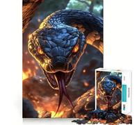 Rompecabezas de 1000 Piezas para Adultos Serpiente de Fuego Negra,Piezas de Corte Limpio,Actividad Cerebral Inteligente,diversión para Momentos de Calma,Regalo artístico de cumpleaños 38x52cm