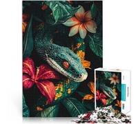 Rompecabezas de 1000 Piezas para Adultos Serpiente en Las Flores Juegos Divertidos para la Familia Mejorar el Amor Entre Parejas 52x38cm