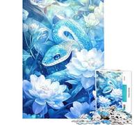 Rompecabezas de 1000 Piezas para Adultos Serpiente Entre Flores Juego Educativo desafío Juguete Juego de ingenio Regalo de cumpleaños (tamaño 38x26cm)