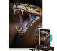 Rompecabezas de 1000 Piezas para Adultos Serpiente Negra,decoración de Ajuste Limpio,Actividad Cerebral Divertida,Juego Acogedor,Regalo Festivo de Ocio 38x26cm