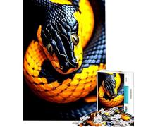 Rompecabezas de 1000 Piezas para Adultos Serpiente Negra y Amarilla Juguete Educativo Juego Intelectual Regalo de cumpleaños Desafío difícil (Tamaño 75x50cm)