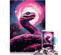 Rompecabezas de 1000 Piezas para Adultos Serpiente Retro Hecho de Madera Apto para Mayores de 14 años. Juego práctico Juego de Navidad Regalos para Mujeres tamaño：50x75cm