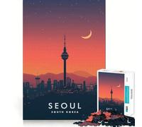 Rompecabezas de 1000 Piezas para Adultos, Seúl, Corea del Sur, Juego de lógica de Ajuste Exacto, Juguete Divertido, Juego de Juego Libre, Regalo de cumpleaños (38x26cm)