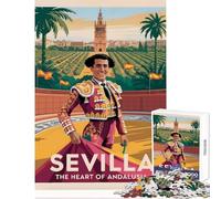 Rompecabezas de 1000 Piezas para Adultos Sevilla︰ El Corazón de Andalucía Póster Decoración del hogar Juguetes Regalos para Mujeres Hombres Juego de ingenio Difícil y Desafío tamaño 38x26cm