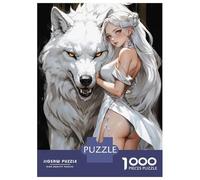 Rompecabezas De 1000 Piezas para Adultos Sexy and Wild Wolf Girl Rompecabezas para Adultos Juegos De Relajación Una Obra De Arte Regalos para Amigos Y Familiares 38x26cm/1000pcs