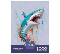 Rompecabezas De 1000 Piezas para Adultos Shark Attack Ocean's Fury Rompecabezas para Adultos Juego De Ingenio Corte De Precisión Desafiante De Completar 52x38cm/1000pcs
