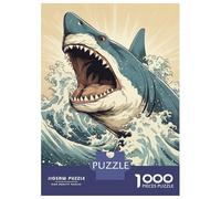 Rompecabezas De 1000 Piezas para Adultos Shark Japan Great Wave Rompecabezas para Adultos Juegos Familiares Desafío Difícil para Cumpleaños, Navidad 70x50cm/1000pcs