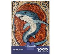 Rompecabezas De 1000 Piezas para Adultos Shark Mosaic Art Rompecabezas para Adultos Juego Práctico Decoración De Pared Gran Regalo para Los Amantes De Los Juegos 52x38cm/1000pcs
