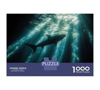 Rompecabezas De 1000 Piezas para Adultos Shark Silhouette in Sunlit Ocean Depths Rompecabezas Juego Familiar para La Diversión Familiar Oferta como Regalo para Toda La Familia 70x50cm/1000pcs
