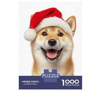 Rompecabezas De 1000 Piezas para Adultos Shiba Inu Christmas Portrait Rompecabezas para Adultos Juegos Divertidos Pero Divertidos Y Humorísticos Desafiantes De Completar 70x50cm/1000pcs