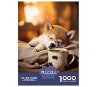 Rompecabezas De 1000 Piezas para Adultos Shiba Inu Coffee Dog Pup Rompecabezas para Adultos Juego Familiar Difícil Difícil Y Desafiante 70x50cm/1000pcs