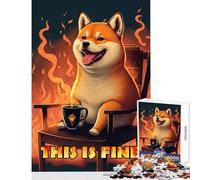 Rompecabezas de 1000 Piezas para Adultos Shiba Is Fine Too Juguete Educativo Regalo Divertido Juegos educativos colección de Artistas Bellas Artes tamaño 50x75cm