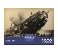 Rompecabezas De 1000 Piezas para Adultos Ship on Fire in Harbor Rompecabezas para Adultos Juegos Familiares Regalo De Cumpleaños Cumpleaños Y Navidad 70x50cm/1000pcs
