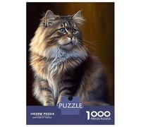 Rompecabezas De 1000 Piezas para Adultos Siberian Cat Oil Paint Rompecabezas para Adultos Juegos Divertidos Análisis Y Lógica Oferta como Regalos para Toda La Familia 70x50cm/1000pcs