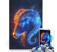 Rompecabezas de 1000 Piezas para Adultos, Signo Zodiacal Aries, Juego Educativo, para Relajarse intelectualmente, Gran Regalo para los Amantes de los Juegos 38x52cm