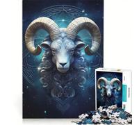 Rompecabezas de 1000 Piezas para Adultos, Signo Zodiacal Aries, Juegos Familiares, Corte de precisión, colección de Artistas, Bellas Artes 50x75cm