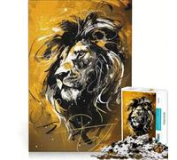Rompecabezas de 1000 Piezas para Adultos Signo Zodiacal Leo León Juego práctico Entrena tu Cerebro y Tus Manos Cada Pieza es única 38x52cm