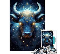 Rompecabezas de 1000 Piezas para Adultos Signo Zodiacal Tauro Ideal para cumpleaños Navidad diversión Familiar y como Juguete antiestrés para Mayores de 14 años 38x52cm