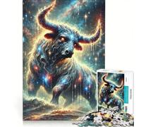 Rompecabezas de 1000 Piezas para Adultos Signo Zodiacal Tauro Juego de ingenio Actividades Familiares cumpleaños y Navidad 50x75cm