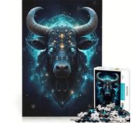 Rompecabezas de 1000 Piezas para Adultos Signo Zodiacal Tauro Juguete Educativo Mejora la Memoria cumpleaños y Navidad 38x52cm