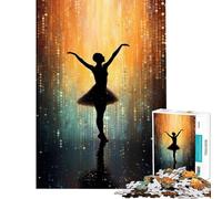 Rompecabezas de 1000 Piezas para Adultos Silueta de Bailarina Difícil y desafiante Una Obra de Arte Juegos educativos Apto para Mayores de 14 años (38x52cm)