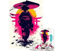 Rompecabezas de 1000 Piezas para Adultos Silueta de Geisha al Atardecer Ayuda a ejercitar el Cerebro Regalo para Mujeres Juguete Educativo para Mayores de 14 años Juego 38x52cm