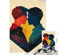 Rompecabezas de 1000 Piezas para Adultos Silueta de Pareja Queer Beso Juguete para decoración de Pared Obra de Arte Regalo para Juego Educativo colección de Artistas Bellas Artes tamaño 38x52cm