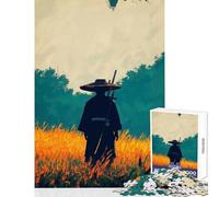 Rompecabezas de 1000 Piezas para Adultos Silueta de samurái Campo decoración del hogar Juguetes Obra de Arte Regalo Juego Educativo difícil y desafiante tamaño 38x26cm
