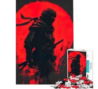 Rompecabezas de 1000 Piezas para Adultos Silueta de un Ninja con Luna roja Un desafío para la Inteligencia Juguetes adictivos Juegos Divertidos Actividades Familiares Regalos de Amigo Invisible