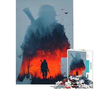 Rompecabezas de 1000 Piezas para Adultos Silueta de un Soldado en Guerra Ideal para cumpleaños Navidad o como Regalo Educativo para Mayores de 14 años Juego 50x75cm