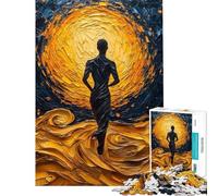 Rompecabezas de 1000 Piezas para Adultos Silueta en Estilo empaste Paisaje Rompecabezas para Adultos Juego de ingenio Carrera de Velocidad Regalo de cumpleaños (tamaño 50x75cm)
