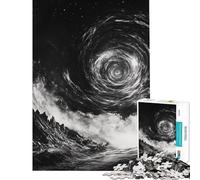 Rompecabezas de 1000 Piezas para Adultos Silueta Frente a Vórtice Rompecabezas para Adultos Juguete Decoración de Pared Carrera de Velocidad Manual cumpleaños y Navidad (50x75cm)