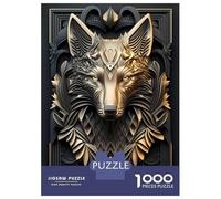 Rompecabezas De 1000 Piezas para Adultos Silver Gold Mechanic Wolf Rompecabezas para Adultos Juego De Ingenio Pero Divertido Y Humorístico 38x26cm/1000pcs
