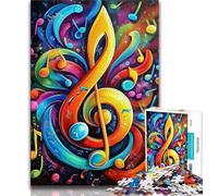 Rompecabezas de 1000 Piezas para Adultos símbolos Musicales Juguetes desafiantes decoración de Pared cumpleaños y Navidad 75x50cm