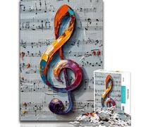 Rompecabezas de 1000 Piezas para Adultos símbolos Musicales Rompecabezas para Adolescentes Juegos de relajación Toda la Familia 26x38cm