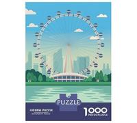 Rompecabezas De 1000 Piezas para Adultos Singapore Flyer Travel Rompecabezas para Adultos Juguetes Antiestrés Ensamblaje De Patrones Interacción Entre Padres E Hijos 38x26cm/1000pcs