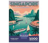 Rompecabezas De 1000 Piezas para Adultos Singapore Travel Rompecabezas para Adultos Juguetes De Bricolaje Desafío Difícil Desafío Educativo 52x38cm/1000pcs