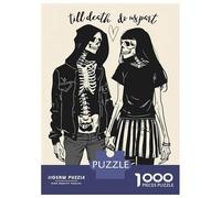 Rompecabezas De 1000 Piezas para Adultos Skeleton Love and Death Rompecabezas Práctico Juego Decoración del Hogar Cumpleaños Y Navidad 52x38cm/1000pcs