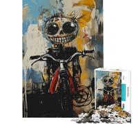 Rompecabezas de 1000 Piezas para Adultos Skull Rider con Bicicleta roja Juego Imposible para un desafío Educativo Regalos de Juguete Ideas para Aprender y educar (Tamaño 38x26cm)