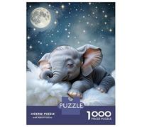 Rompecabezas De 1000 Piezas para Adultos Sleeping Baby Elephant on Cloud Rompecabezas para Adultos Juego Práctico Decoración De Pared Gran Regalo para Los Amantes De Los Juegos 70x50cm/1000pcs
