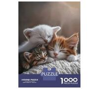 Rompecabezas De 1000 Piezas para Adultos Sleeping Kittens Rompecabezas Práctico Juego Decoración del Hogar Cumpleaños Y Navidad 38x26cm/1000pcs