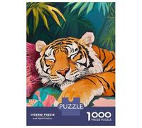 Rompecabezas De 1000 Piezas para Adultos Sleeping Tiger in Jungle Rompecabezas para Adultos Juegos De Relajación Una Obra De Arte Regalos para Amigos Y Familiares 52x38cm/1000pcs