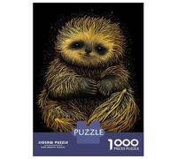 Rompecabezas De 1000 Piezas para Adultos Sloth Black Gold Poster Rompecabezas Juego De Ingenio Carrera De Velocidad De Manos Interacción Entre Padres E Hijos 70x50cm/1000pcs