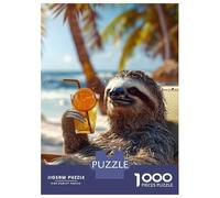 Rompecabezas De 1000 Piezas para Adultos Sloth Chillin with A Drink Rompecabezas para Adultos: Análisis Práctico del Juego Y Lógica, Toda La Familia 38x26cm/1000pcs