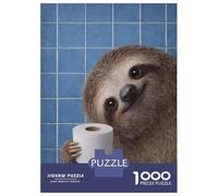 Rompecabezas De 1000 Piezas para Adultos Sloth Holding Toilet Paper Are You Pooping Rompecabezas para Adultos Juguetes De Bricolaje Análisis Y Lógica Regalos De Cumpleaños Y Únicos 38x26cm/1000pcs