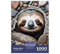 Rompecabezas De 1000 Piezas para Adultos Sloth Portrait in Stone Mosaic Rompecabezas para Adultos Juegos Relajantes Pero Divertidos Y Humorísticos Desafiante De Completar 52x38cm/1000pcs