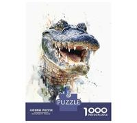 Rompecabezas De 1000 Piezas para Adultos Smiling Alligator Watercolor Rompecabezas Juegos Familiares Regalos para Mujeres Cumpleaños Y Navidad 70x50cm/1000pcs