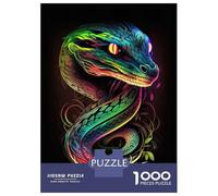 Rompecabezas De 1000 Piezas para Adultos Snake Neon Art Rompecabezas De Juguete Decoración De Pared Una Obra De Arte Cumpleaños Y Navidad 70x50cm/1000pcs