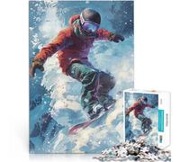 Rompecabezas de 1000 Piezas para Adultos Snowboarder en acción Juguetes de Entretenimiento Familiar Regalo de cumpleaños 52x38cm