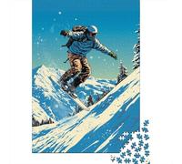 Rompecabezas De 1000 Piezas para Adultos Snowboarding Adventure in Mountains-3 Rompecabezas para Adultos Juego De Ingenio Una Obra De Arte Interacción Entre Padres E Hijos 38x26cm/1000pcs